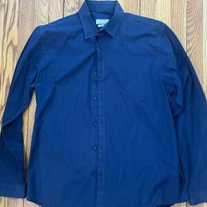 Zara Navy Dress Shirt Slim Fit Large for Men